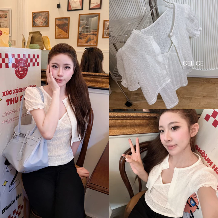 CÉLICE <56kg set hai chi tiết nữ set 2 chi tiết nữ set nữ kiểu set kiểu nữ set hai chi tiết nữ áo kiểu nữ