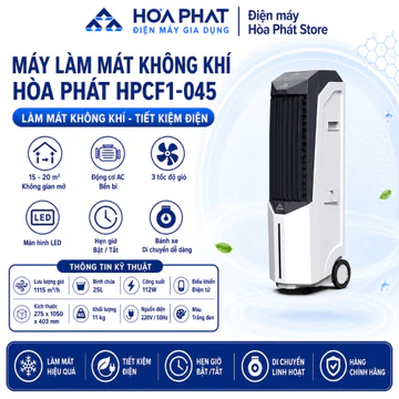 Máy làm mát không khí Hòa Phát HPCF1-045 - Làm mát phòng 20m2 - Có điều khiển, bảo hành chính hãng