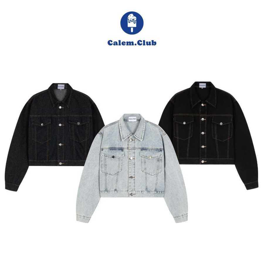 Áo khoác jean Ver 3 Calem.Club form Nam Nữ chất denim có túi trong phong cách trẻ trung năng động | BigBuy360 - bigbuy360.vn