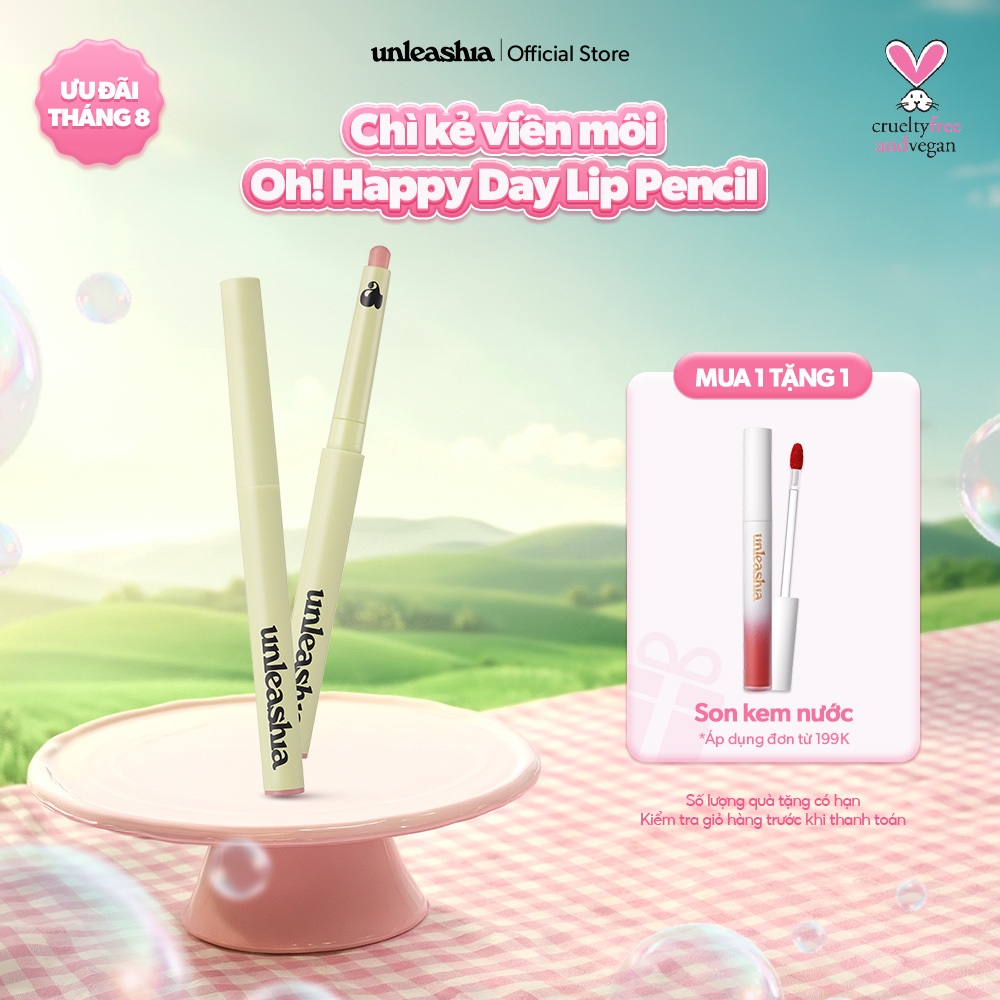 Chì Kẻ Viền Môi Unleashia Oh! Happy Day Lip Pencil 0.8g .#No.1 Birthday