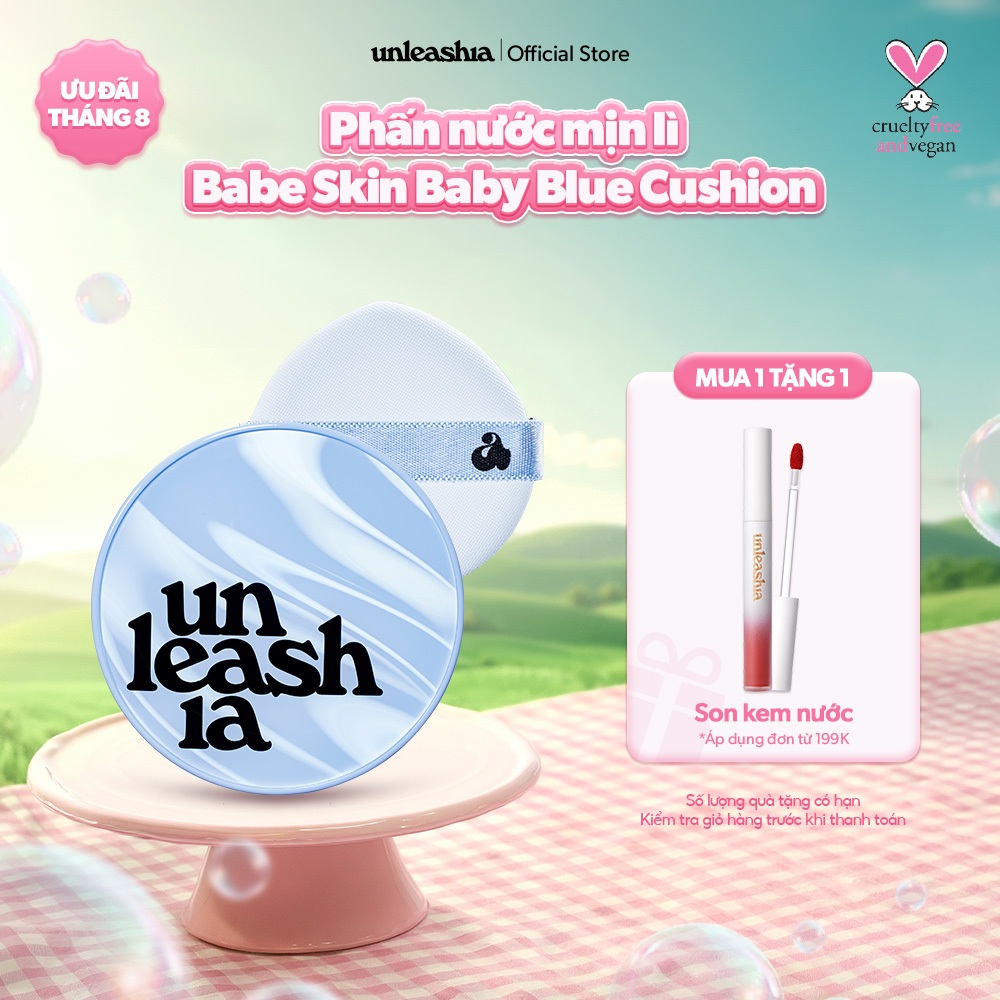 Phấn nước mịn lì UNLEASHIA Babe Skin Baby Blue Cushion 15g