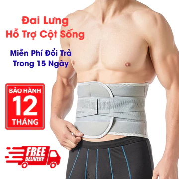 Đai Lưng Cột Sống DL05 Đai Hỗ Trợ Thắt Lưng, Đai Nẹp Cột Sống 3 Thanh Thoáng Khí