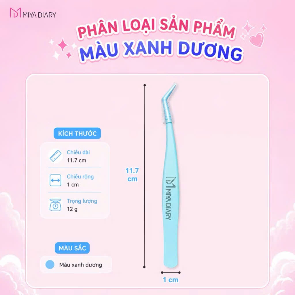 MIYA DIARY Nhíp Gắn Mi Chống Dính – Hạn Chế Dính Keo, Dễ Gắp Mi, Màu Ngẫu Nhiên | Minihouse