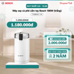 08.08 - 12.08 | Voucher Shopee lên đến 3tr | Máy xay cà phê cầm tay Bosch TSM6A011W (180W, trắng) - Hàng chính hãng — ảnh 1