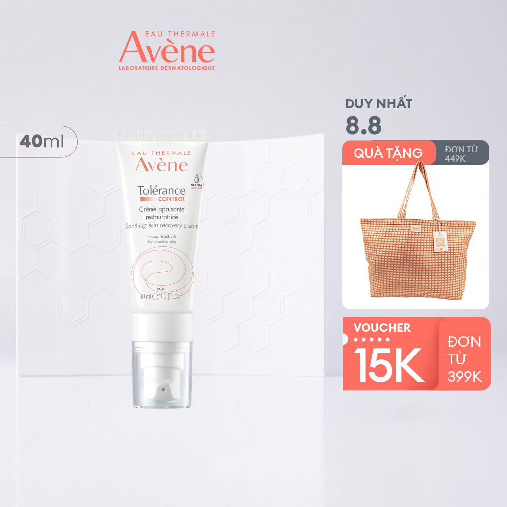 Kem làm dịu da Eau Thermale Avène TOLERANCE Control Soothing Recovery giúp giảm tình trạng mẩn đỏ cho da kích ứng 40ml