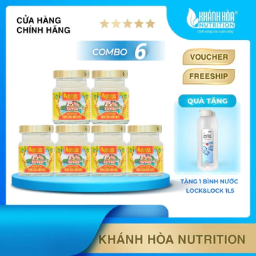 [Tặng Bình Lock&Lock] COMBO 6 Lọ Nước Yến Sào 25% Tổ Yến Chưng Đường Phèn / Nhân Sâm Hàn Quốc 70ml - Khánh Hòa Nutrition