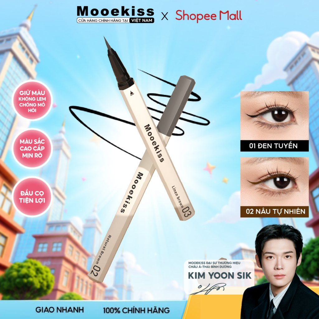 [DEAL] Bút kẻ mắt dạng lỏng Mooekiss không thấm nước và mồ hôi lâu trôi trong 8 giờ mà không bị lem 01 0.5ml | BigBuy360 - bigbuy360.vn