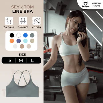 Áo Bra Line TomTiger, Áo Bra tập Gym, Áo tập thể thao, Bra Hai Dây Có Đệm Mút Mềm Mịn Sexy