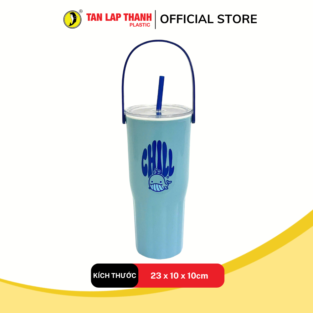 Bình Chill giữ nhiệt 1L Tân Lập Thành, ly đựng nước có quai xách nhựa PP an toàn màu pastel xinh xắn | BigBuy360 - bigbuy360.vn