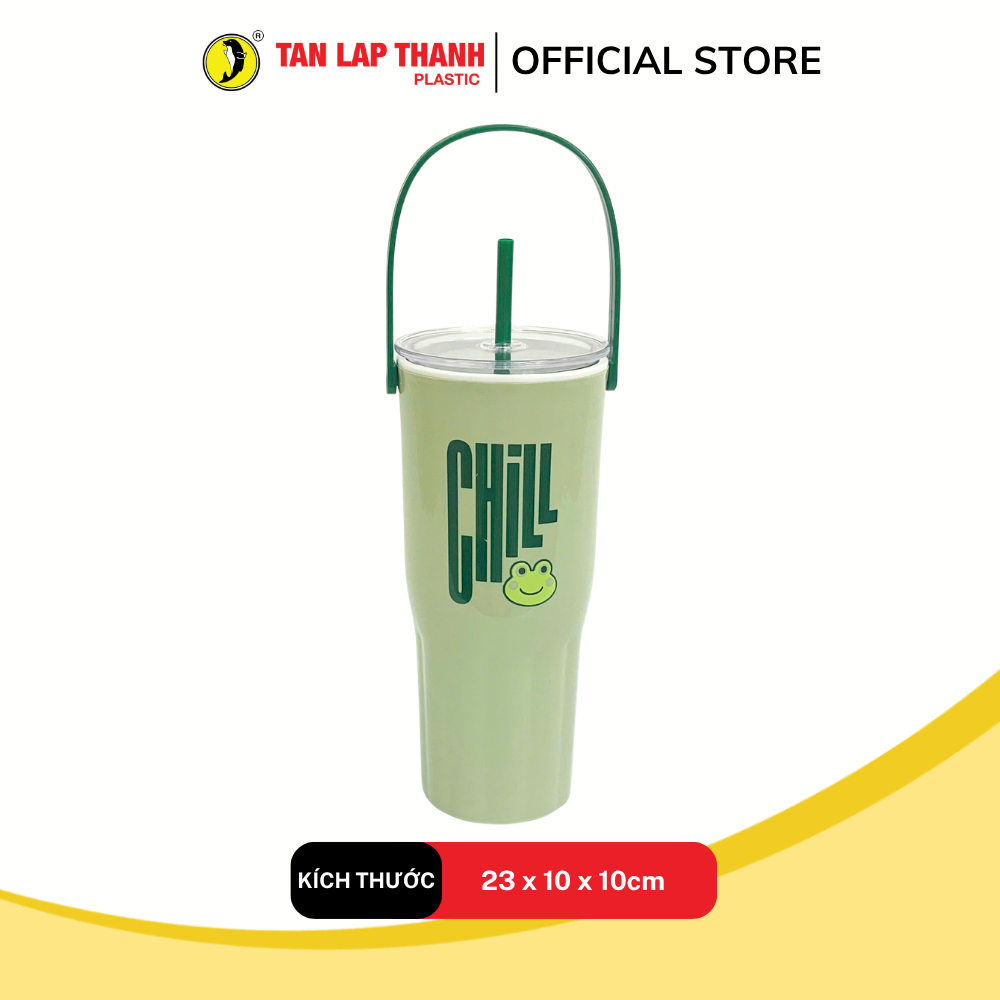 Bình Chill giữ nhiệt 1L Tân Lập Thành, ly đựng nước có quai xách nhựa PP an toàn màu pastel xinh xắn | BigBuy360 - bigbuy360.vn