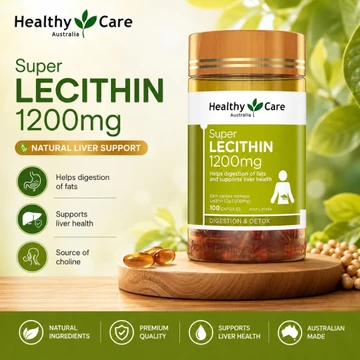 Healthy Care Super Lecithin 1200mg 100 Viên Nang Mềm - Bổ Sung Lecithin Hỗ Trợ Gan, Não Bộ & Chuyển Hóa Chất Béo