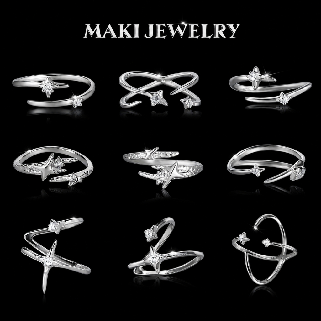 Women's 925 Silver Ring, adjustable by Maki Jewely