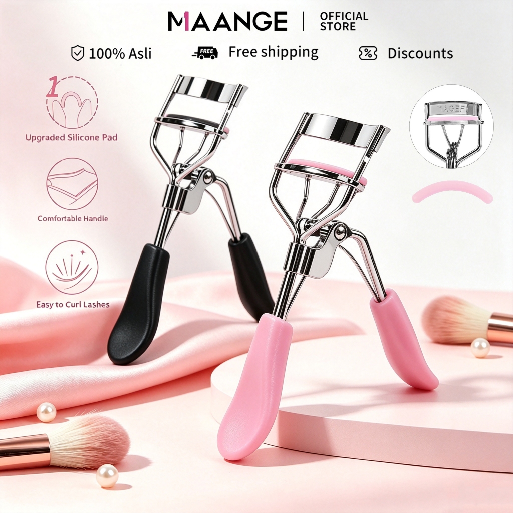 MAANGE Kẹp bấm lông mi cho hàng mi cong dài lâu inox chống gỉ 3008