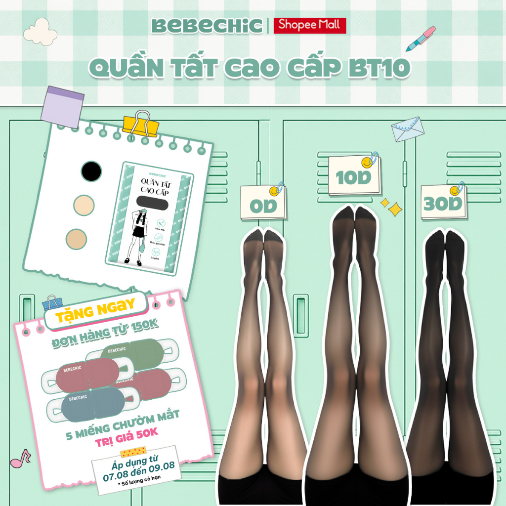 Quần Tất BT10 BEBECHIC Tàng Hình, Che Khuyết Điểm, Thon Gọn Chân Cao Cấp (0D/5D/10D/15D/30D)