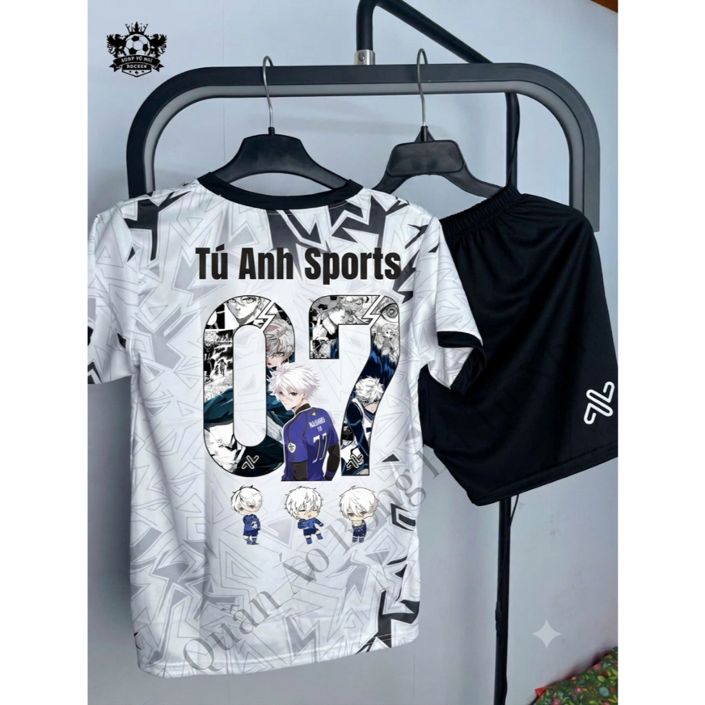 [CÓ IN TÊN + SỐ] Quần Áo Bóng Đá Trẻ Em "AMAC Kẻ Đen" Lồng Hình NAGI - Chất Liệu Vải Thun Cotton Từ 18Kg - 80kg