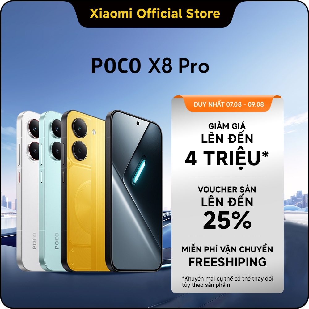 Điện thoại thông minh POCO X8 PRO| Pin cực lớn 6500mAh(typ) sạc nhanh 100W| Màn hình AMOLED 1.5K 120Hz