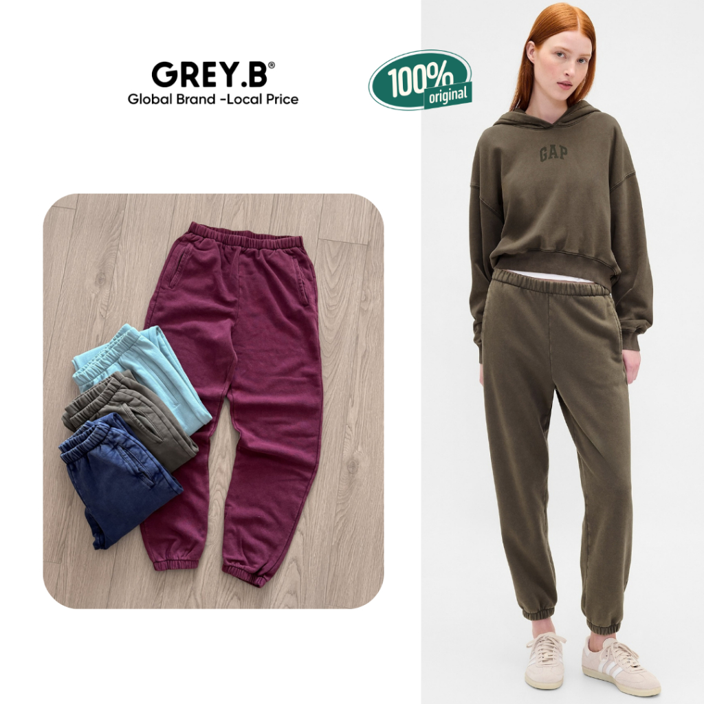 Quần Jogger Nỉ G. A. P Jogger High Rise Vintage.Soft GREYB Unisex | BigBuy360 - bigbuy360.vn