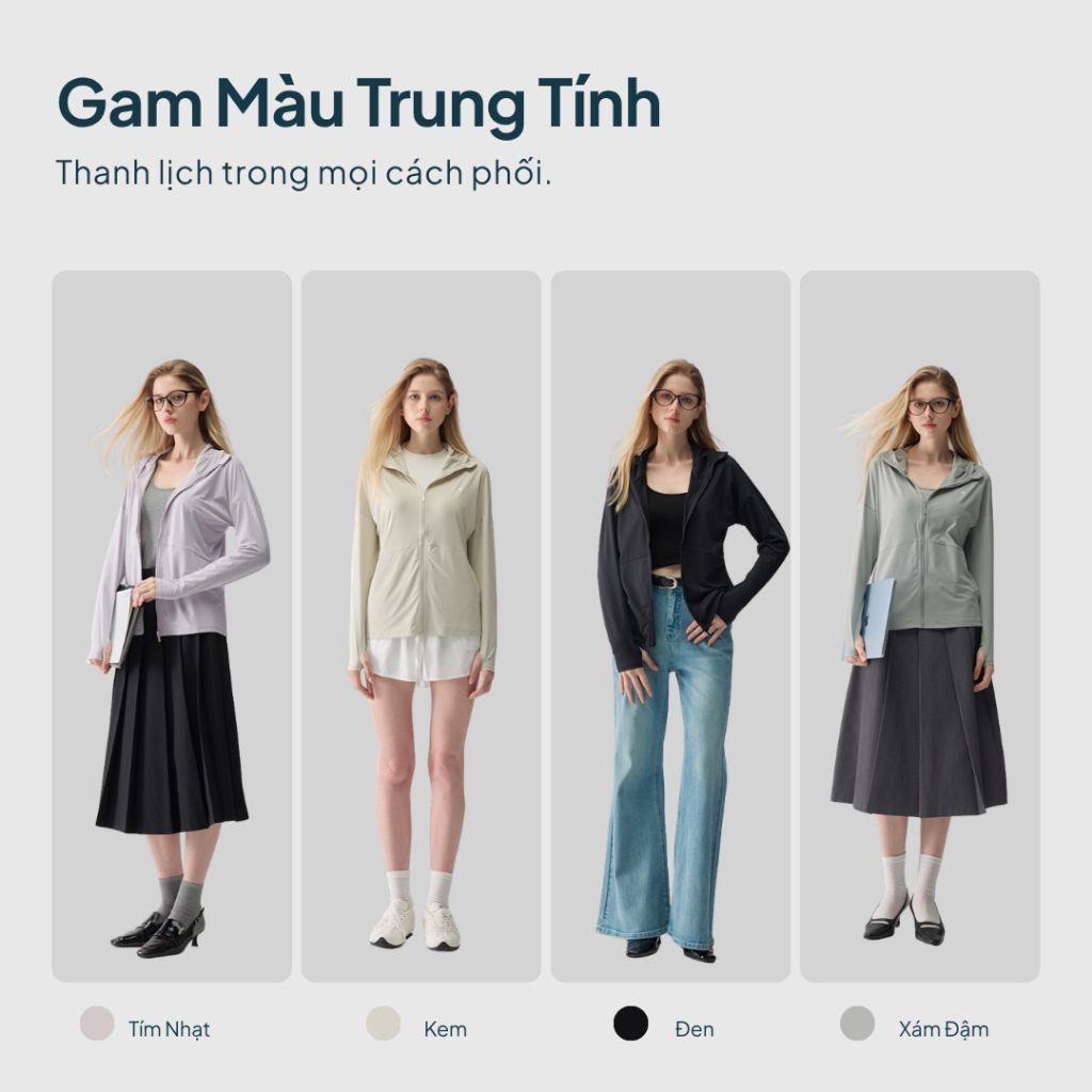 [Unisex] NEAU Áo Chống Nắng Nữ Gấp Gọn Nhẹ Mát Lạnh UPF50+ Dễ Mang Theo Đi Học Đi Làm Du Lịch OC001 | BigBuy360 - bigbuy360.vn