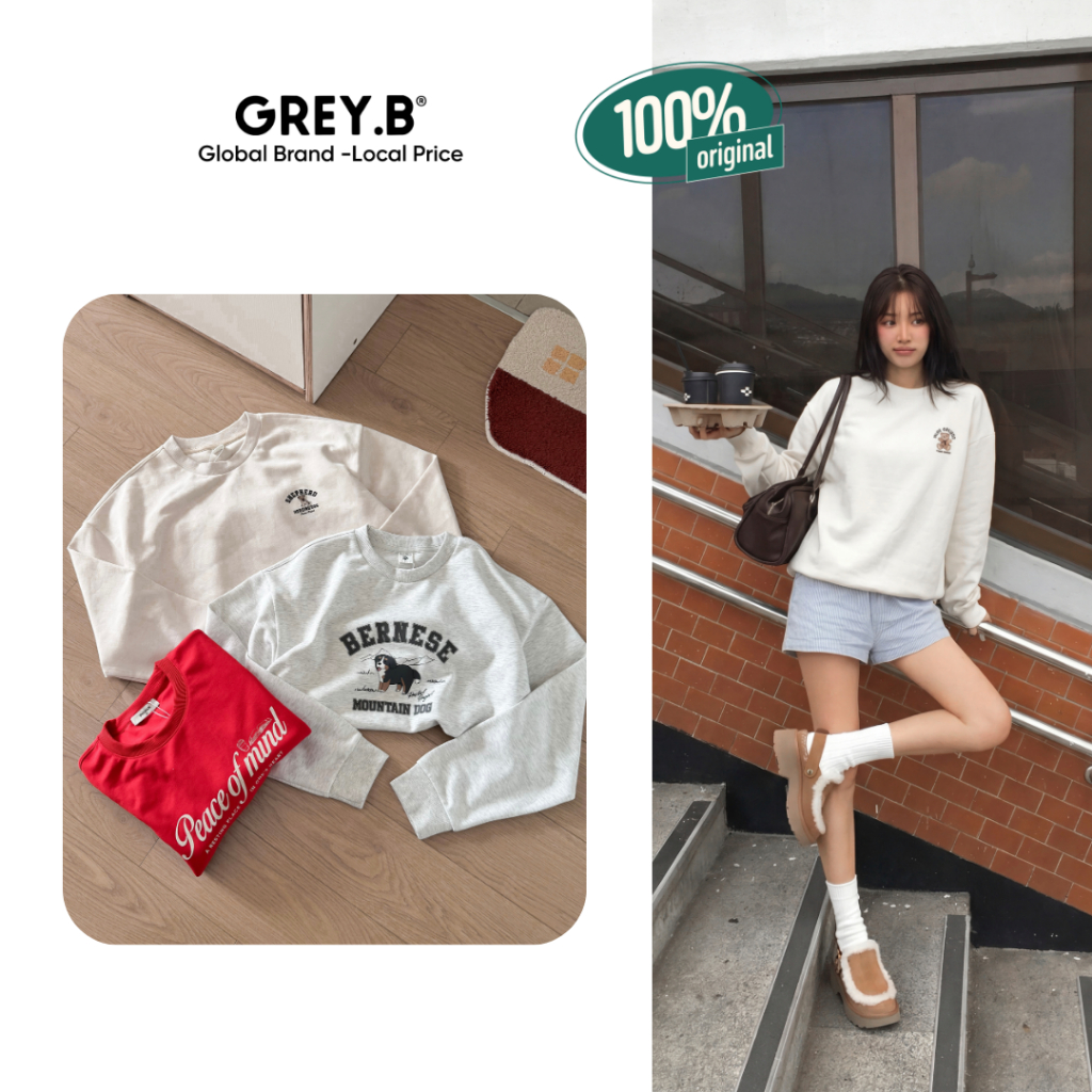Áo Nỉ Bông Polham Sweater Logo Oversized GREYB Unisex | BigBuy360 - bigbuy360.vn