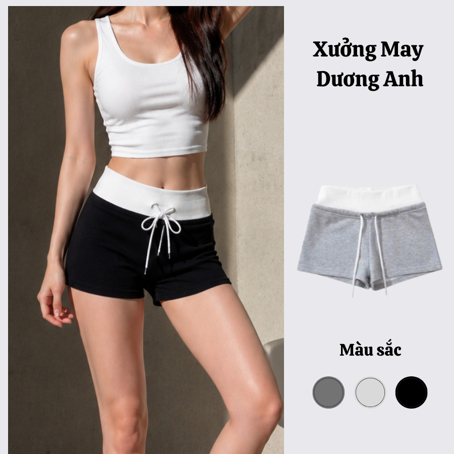 Combo 3 Quần Short Nữ Quần Ôm Body Đùi Nữ Vải Tăm Lạnh Tôn Dáng 3 Màu