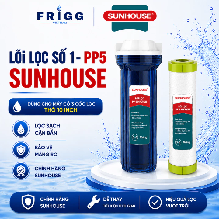 Lõi lọc số 1 Sunhouse SHRLL1 PP 5 Micron Chính Hãng Dành Cho Máy Lọc Nước RO Karofi Kangaroo ...