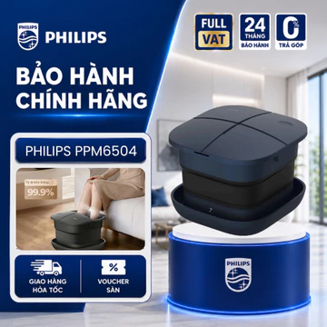 [ MỚI VỀ] Bồn Ngâm Chân Massage Philips PPM6504 - Massage Con Lăn - Ngâm Chân Nước Nóng