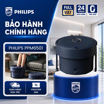 Bồn Ngâm Chân Massage PHILIPS 6501 - Thiết kế gấp gọn,massage ngâm chân thư giãn,gia nhiệt với công suất lớn 800W