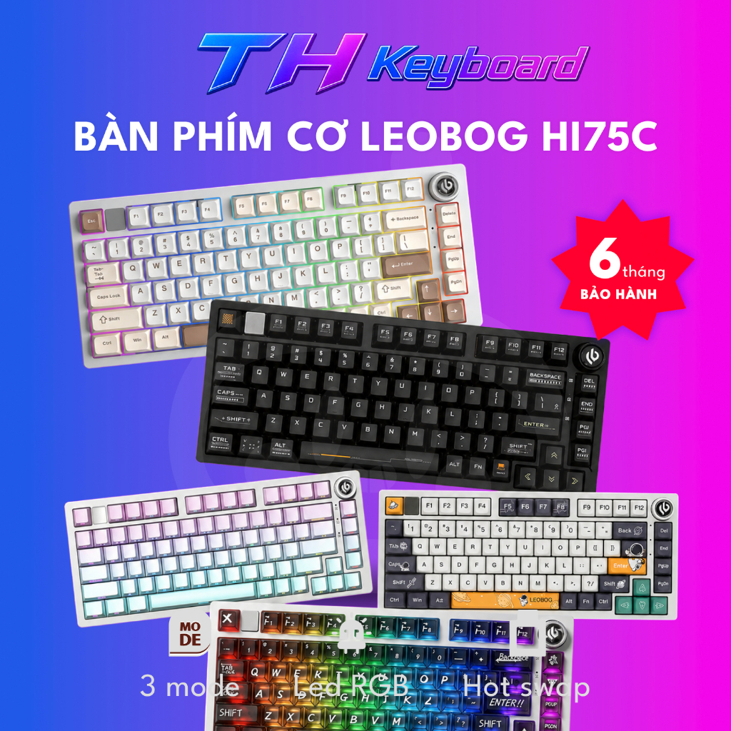 Bàn phím cơ Không dây NHÔM - LEOBOG HI75C PRO Keycap RGB - APP Marco - Núm vặn THkeyboard ( New) | BigBuy360 - bigbuy360.vn
