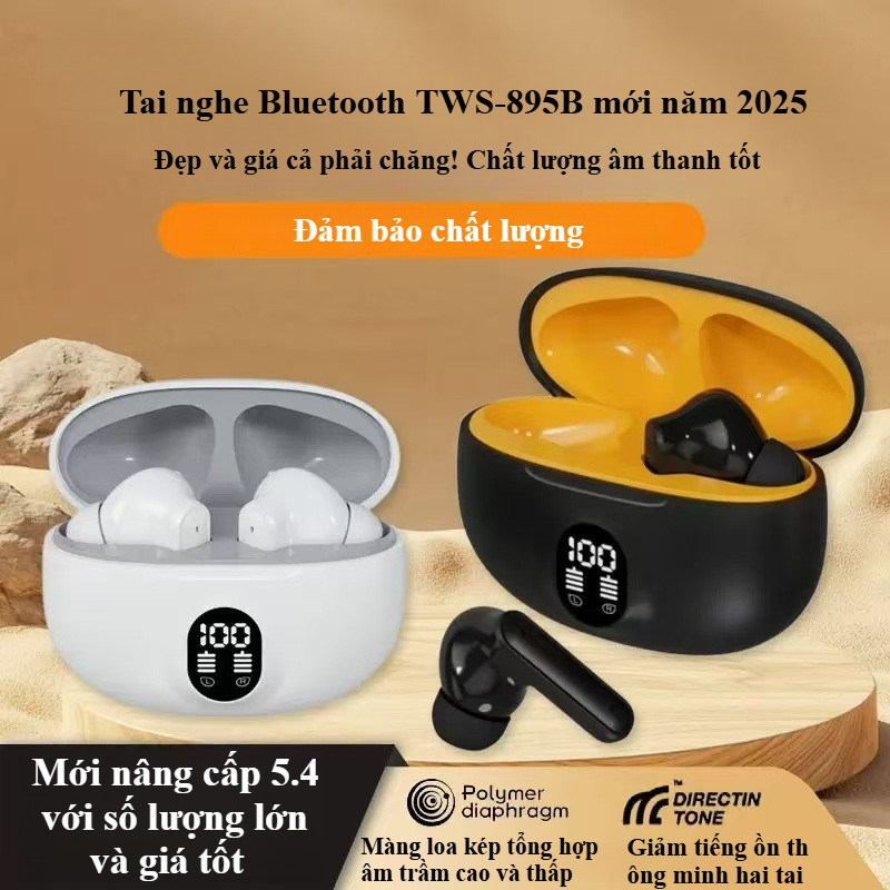 Tai nghe Bluetooth Chất lượng âm thanh siêu âm HIFI Giảm tiếng ồn và micrô BT5.4 PKMALL