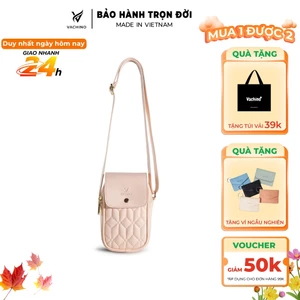 Túi đeo chéo da nữ có nắp thêu hoạ tiết VACHINO-TX036