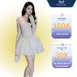 Đầm Ren Cao Cấp OLIVIA.CHIC Đầm Xòe Dáng Ngắn  Cổ Vuông Tay Dài, Chân Váy Phồng Nhiều Lớp Sang Trọng, Gợi Cảm V1334 — ảnh 1