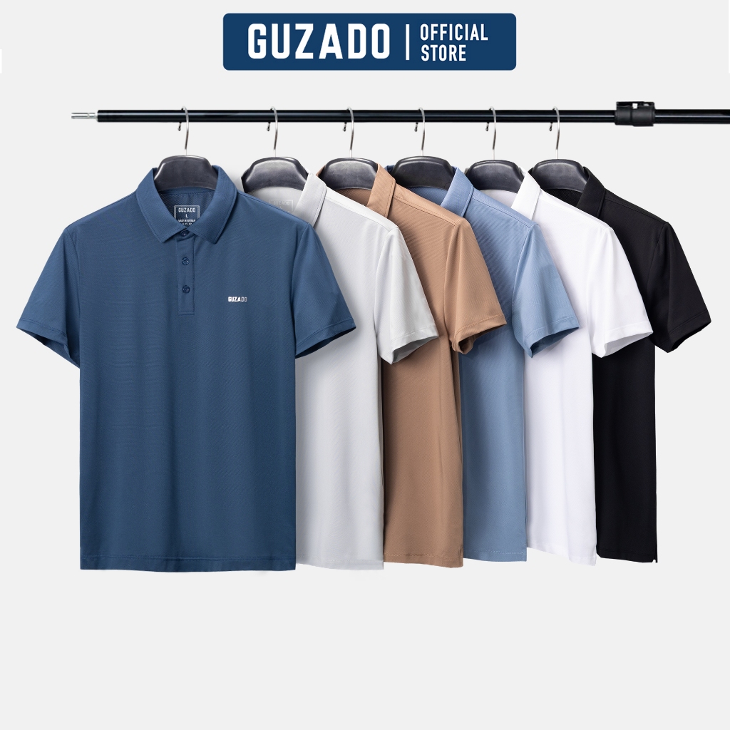 Áo Polo Nam GUZADO Cổ Bẻ Coolmax Thể Thao Co Giãn, Thấm Hút Cực Tốt Kiểu Dáng Basic PL01