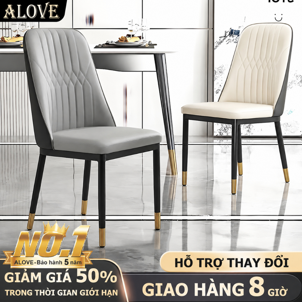 ALOVE Ghế ăn cao cấp phong cách Bắc Âu thiết kế tối giản thoải mái phù hợp phòng ăn cafe | BigBuy360 - bigbuy360.vn