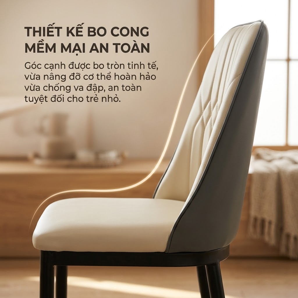 Alove Ghế ăn bọc da phong cách Bắc Âu hiện đại tối giản tựa lưng êm ái dùng cho phòng ăn quán cafe | BigBuy360 - bigbuy360.vn
