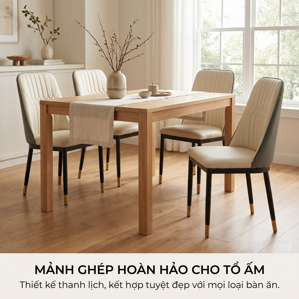 Alove Ghế ăn bọc da phong cách Bắc Âu hiện đại tối giản tựa lưng êm ái dùng cho phòng ăn quán cafe | BigBuy360 - bigbuy360.vn