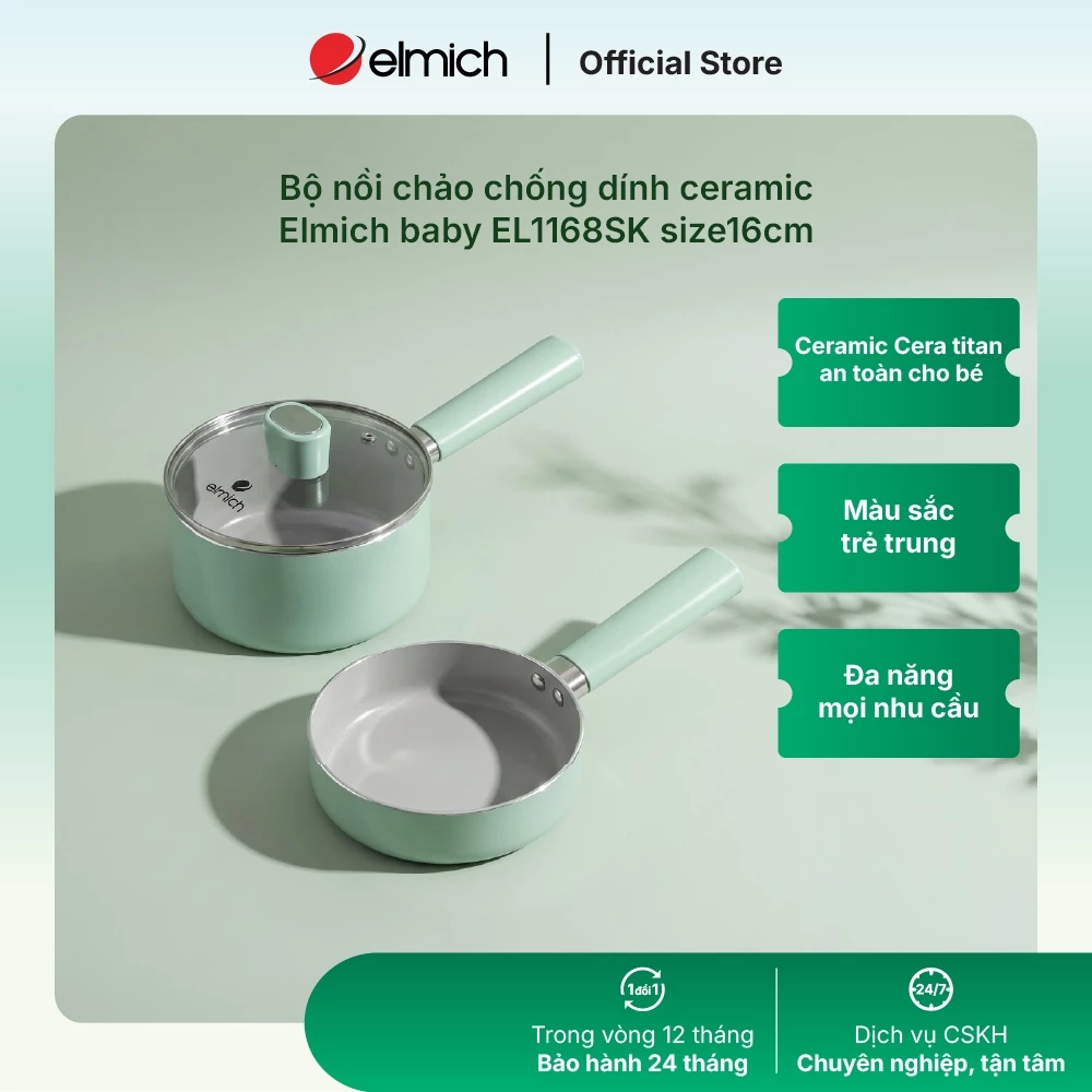 Bộ nồi chảo Elmich Baby