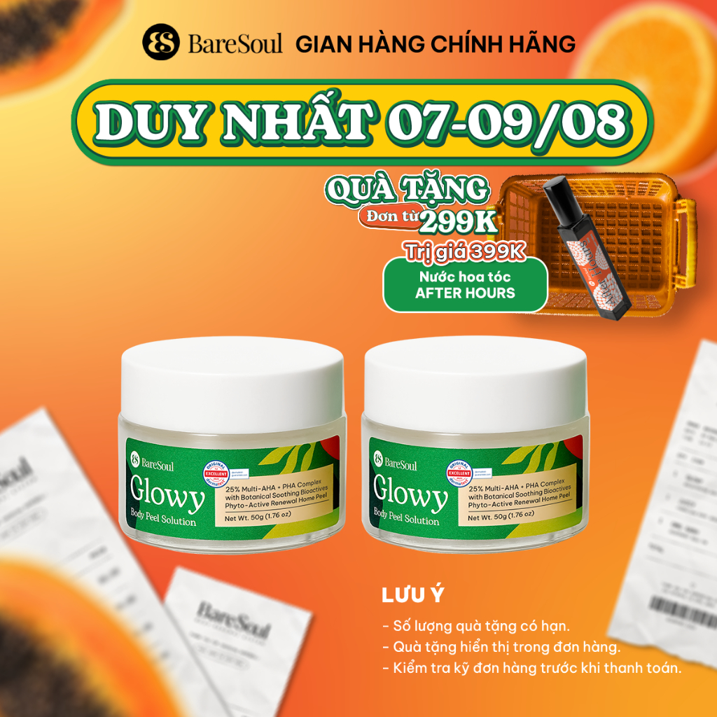 COMBO 2 PEEL body sáng da, mờ thâm Glowy 50gx2