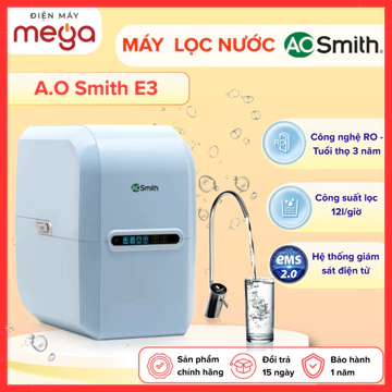 Máy lọc nước AO Smith E3 RO Side Stream 5 lõi Min-Tech bổ sung khoáng cân bằng pH vòi điện tử