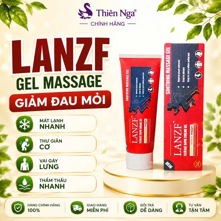 Lanzf Kem Massage Giảm Đau Xương Khớp 100g, Gel Xoa Bóp Chondroitin Lanzf Giảm Nhức Mỏi Tay Chân, Làm Dịu Vai Gáy
