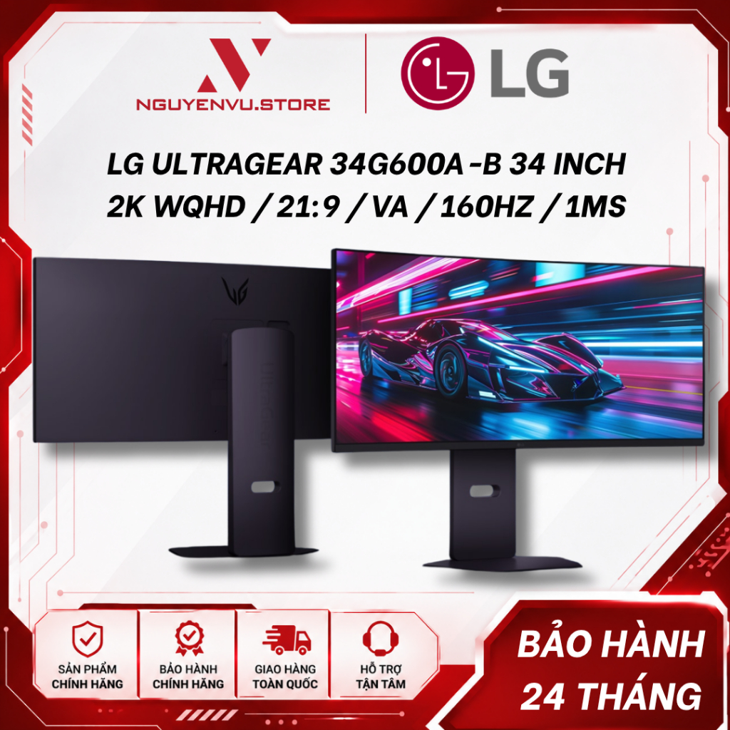 Màn hình cong LG Ultragear 34G600A-B 34 Inch (2K WQHD / Ultrawide 21:9 / VA / 160Hz / 1ms) - Hàng chính hãng | BigBuy360 - bigbuy360.vn