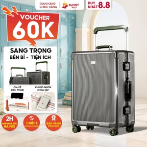 Vali khung nhôm du lịch SUNNY MIRA - vali size 29/25/21 inch xách tay/kí gửi chắc chắn nhựa PC