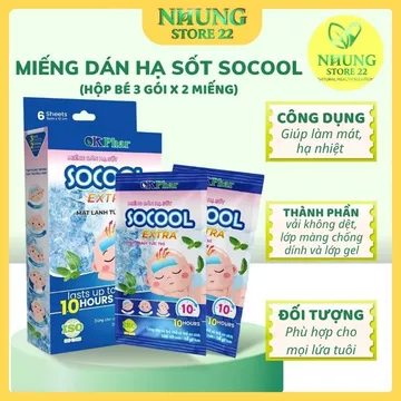 Combo Miếng Dán Hạ Sốt Socool Extra Mát Lạnh Dùng Cho Trẻ Sơ Sinh, Trẻ Em Và Người Lớn - Nhung Store 22