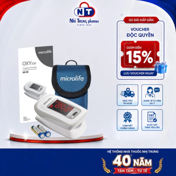 [HỎA TỐC HCM] Máy Đo Nồng Độ Oxy Trong Máu Microlife JPD-500E OXY 200 - Kèm Bao Đựng Máy