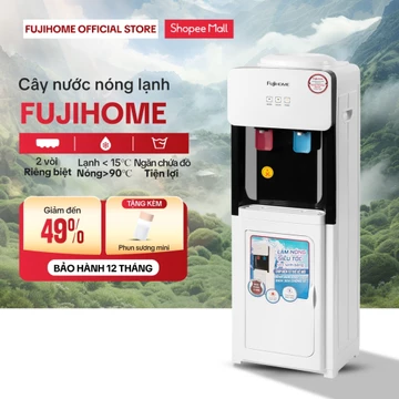 Cây nước nóng lạnh nhập khẩu Fujhome WD2002E tiết kiệm điện, máy nước uống nóng lạnh 2 vòi bình lọc chính hãng