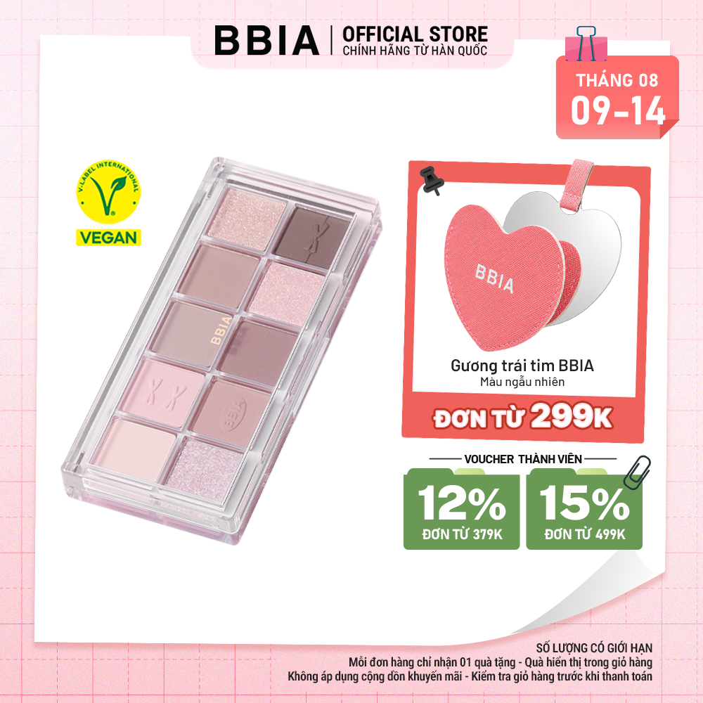 Bảng phấn mắt 10 ô dễ tán và bám màu tốt BBIA Essential Eye Palette 8.5g