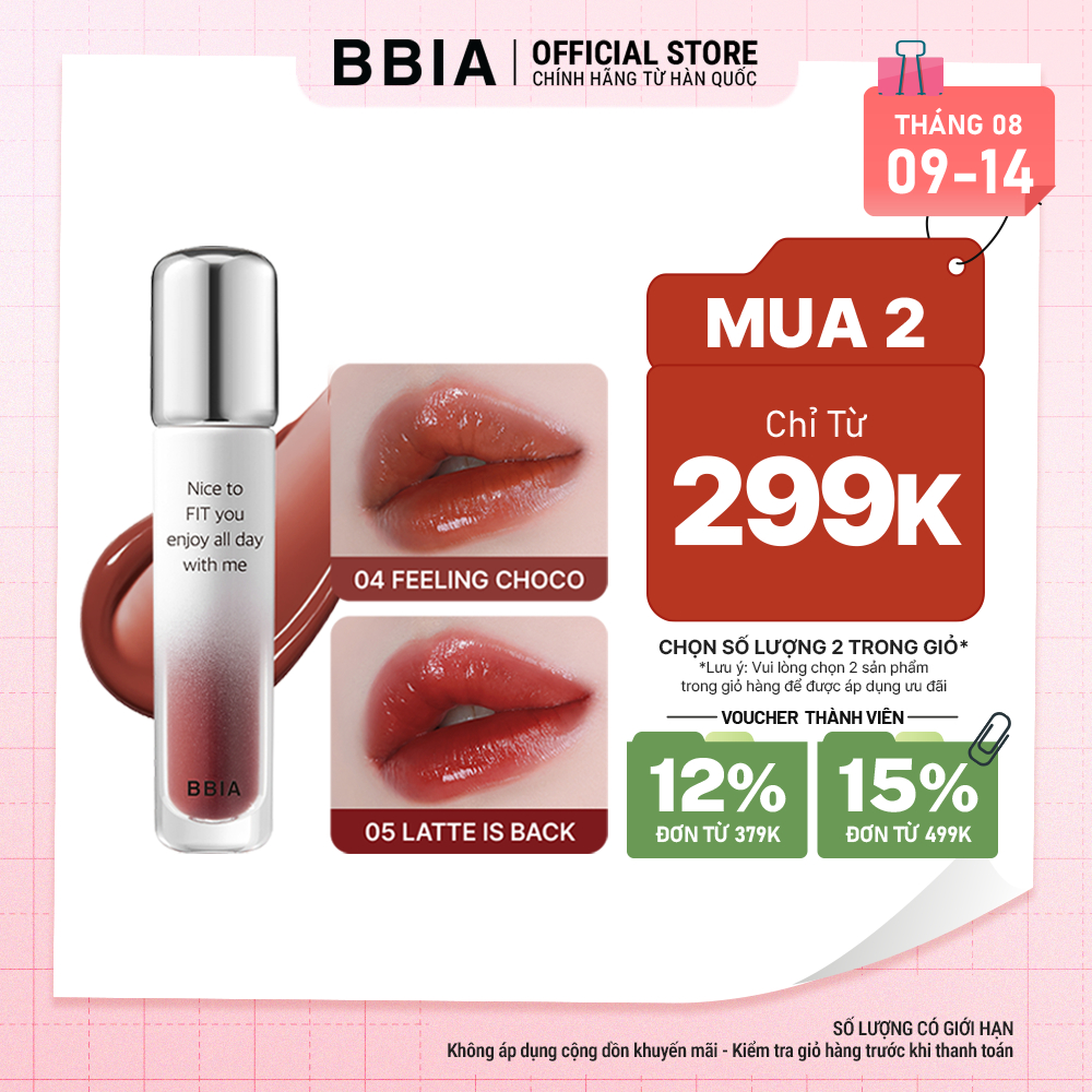 Son tint bóng lâu trôi, bền màu BBIA Water Fit Tint 4g