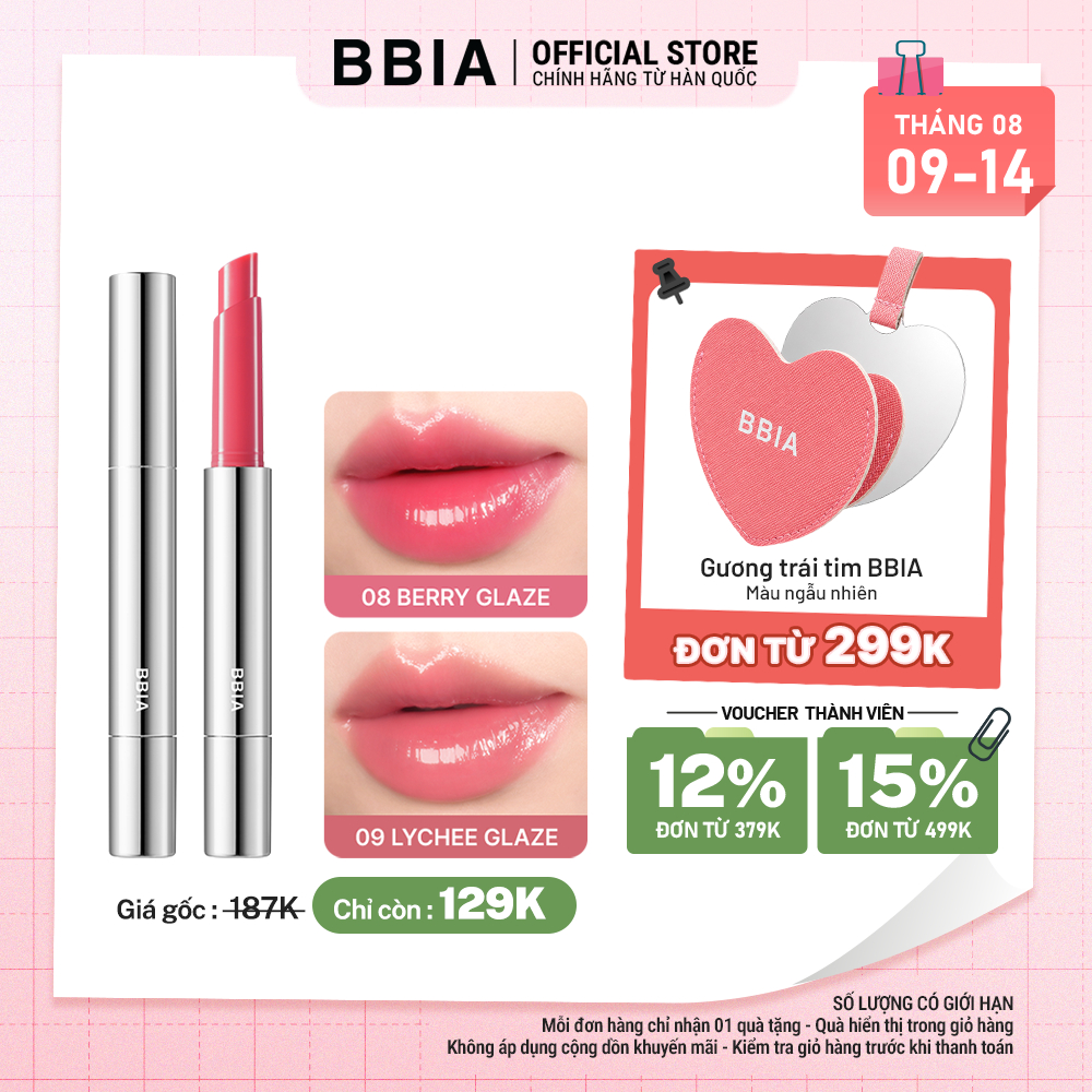 Son bút dưỡng bóng mỏng nhẹ, căng mọng BBIA Over Glaze Stick 1.7g