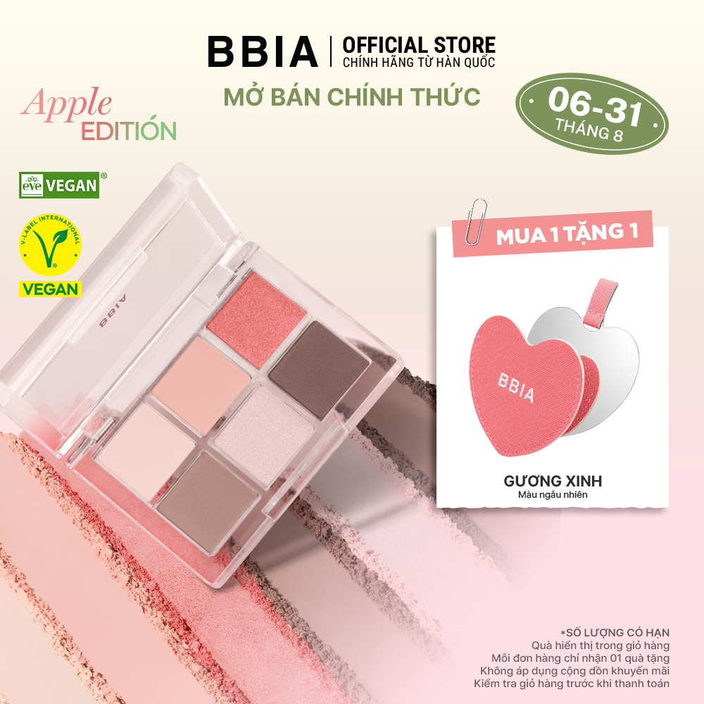 Bảng Phấn Mắt 6 ô dễ tán và bám màu tốt BBIA Ready To Wear Eye Palette 5g