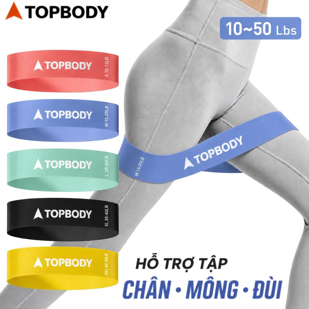 Dây kháng lực tập gym tập mông, dây cao su đàn hồi thể thao tập tay chân mông đùi, dây miniband TOPBODY