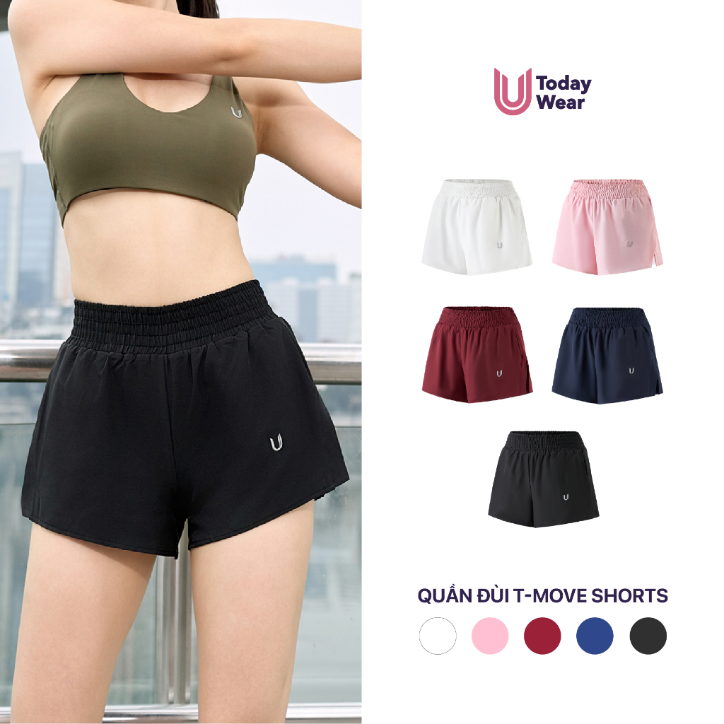 [NEW ARRIVAL] Quần shorts thể thao nữ chạy bộ 2 lớp T-move Shorts Today U Wear cạp chun co giãn linh hoạt thoáng khí